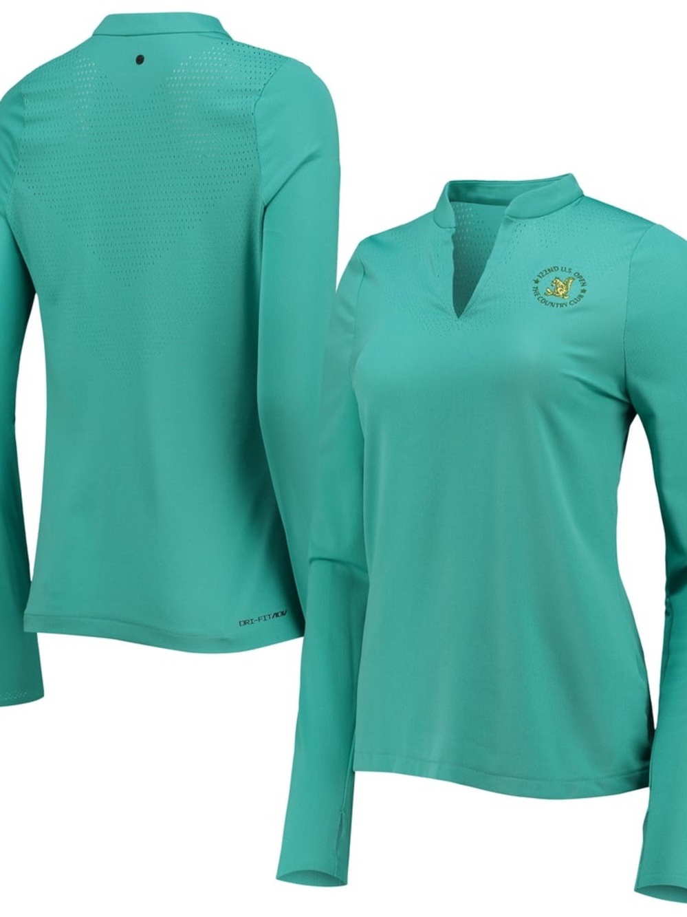 Women's 2022 122nd U.S. Open Golf Nike Teal Ace Performance Long Sleeve Polo XL
